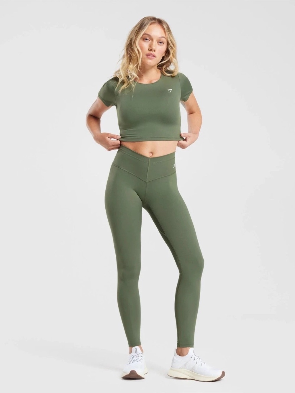 Gymshark Women's Training Cap Sleeve Cropped Tee In Core Olive Size: Medium